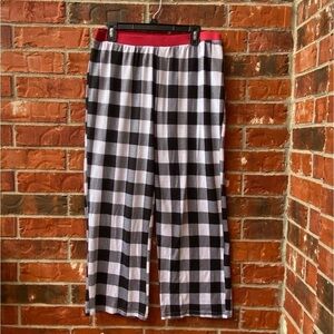 Rae Dunn Womens Large Black Red Buffalo Plaid Pajama Pants